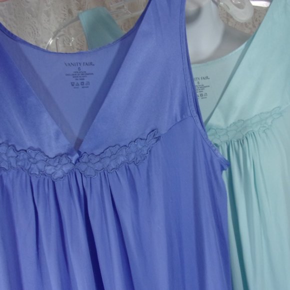 Vanity Fair Other - Vanity Fair Waltz Length Nightgowns Blue and Aqua Size Small